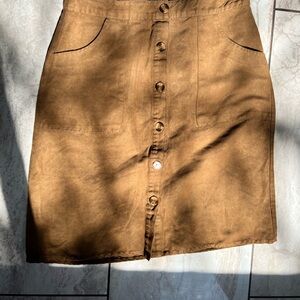 Stylish Brown Button-Front Skirt